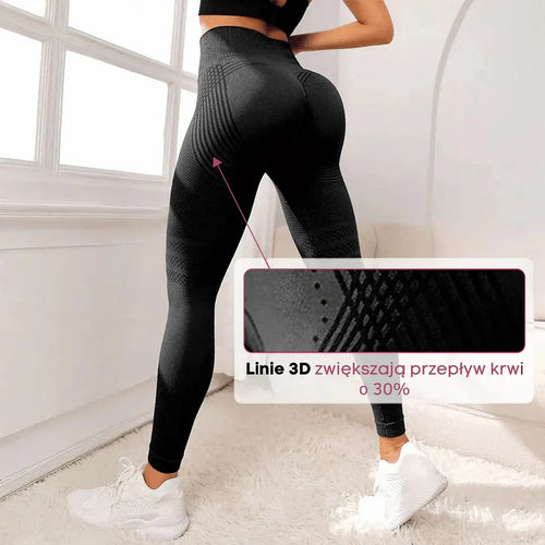 MOVVEA 3D Legginsy Czarne