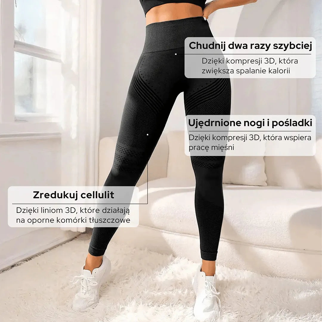 MOVVEA 3D Legginsy Czarne