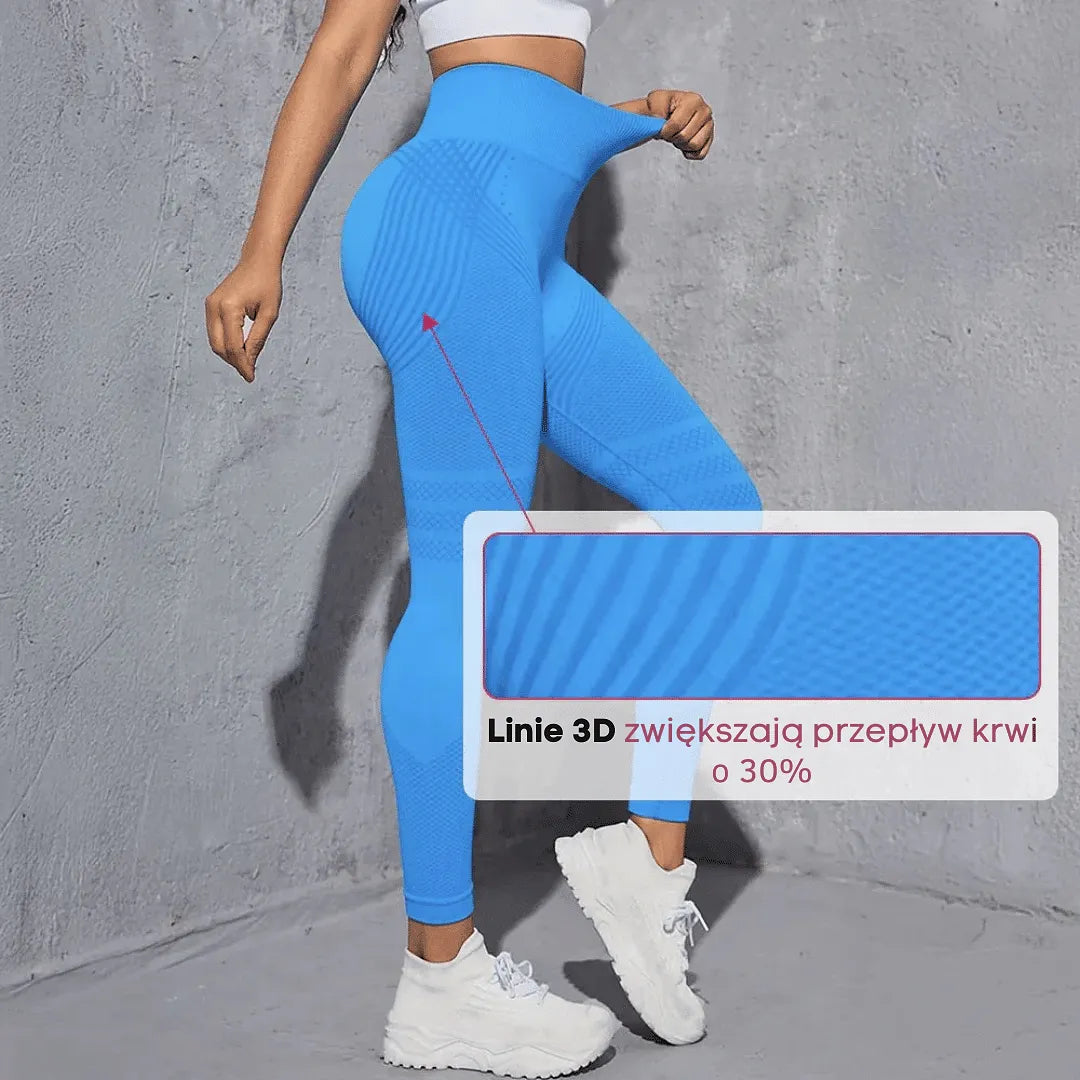 MOVVEA 3D Legginsy Niebieskie
