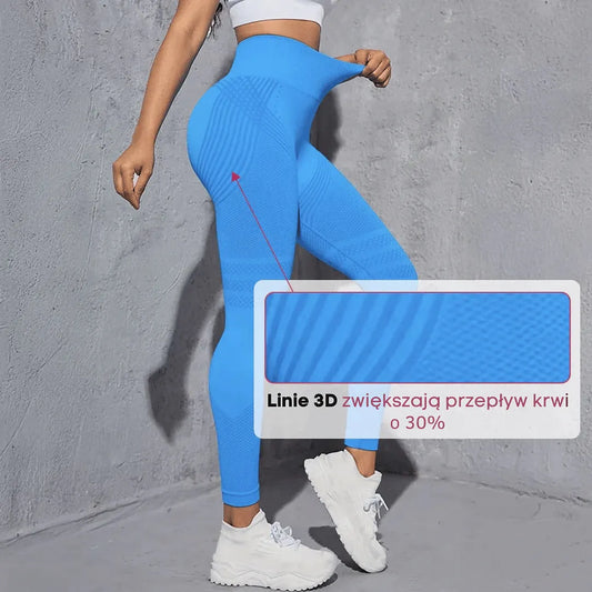 MOVVEA 3D Legginsy Niebieskie