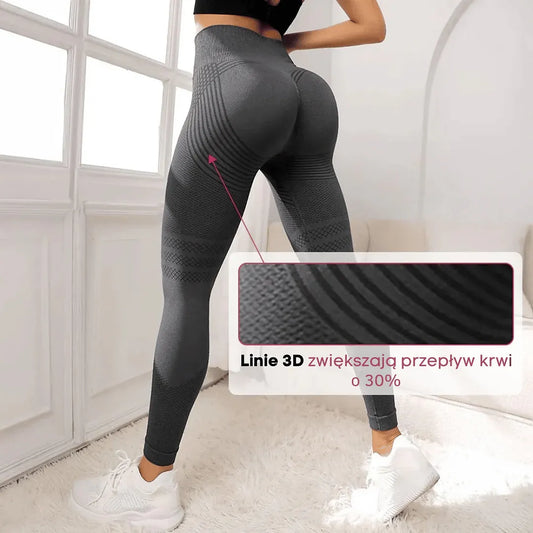 MOVVEA 3D Legginsy Ciemnoszare