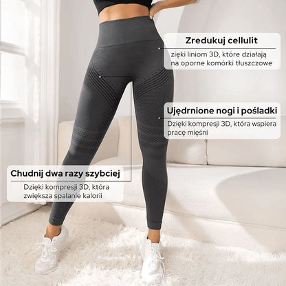 MOVVEA 3D Legginsy Ciemnoszare