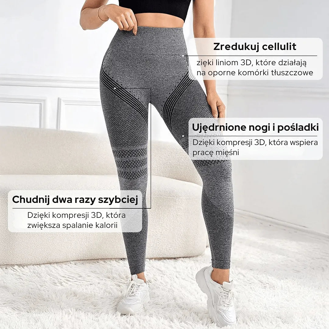 MOVVEA 3D Legginsy Szare