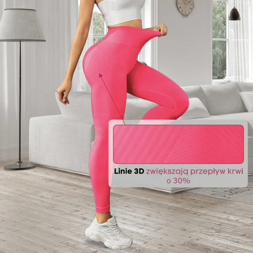 MOVVEA 3D Legginsy Różowe