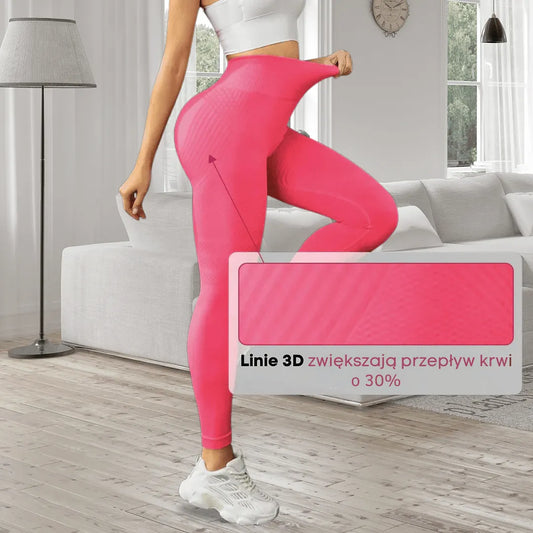 MOVVEA 3D Legginsy Różowe