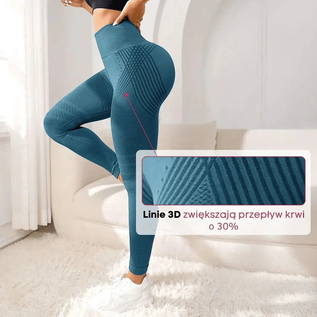 MOVVEA 3D Legginsy Szmaragdowe Zielone