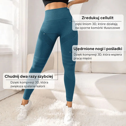 MOVVEA 3D Legginsy Szmaragdowe Zielone